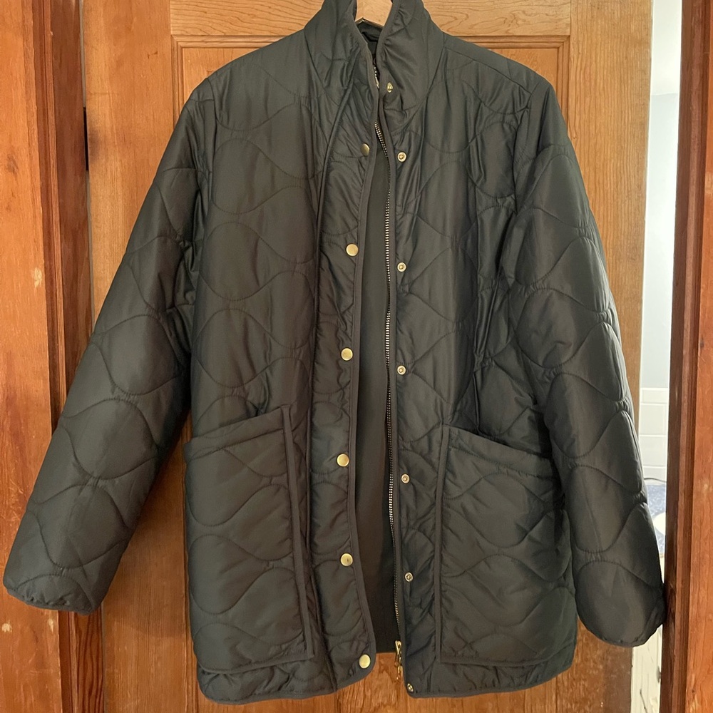 Quince Green Quilted Jacket New